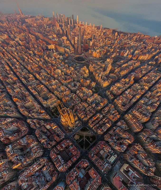 Barcelona view at sunset