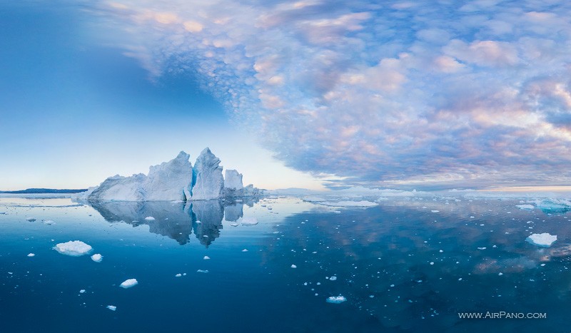 Among icebergs