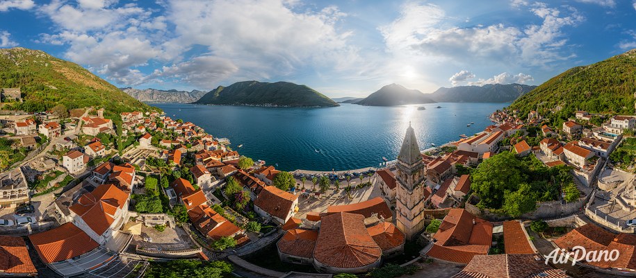 View over Perast and Kotor Bay