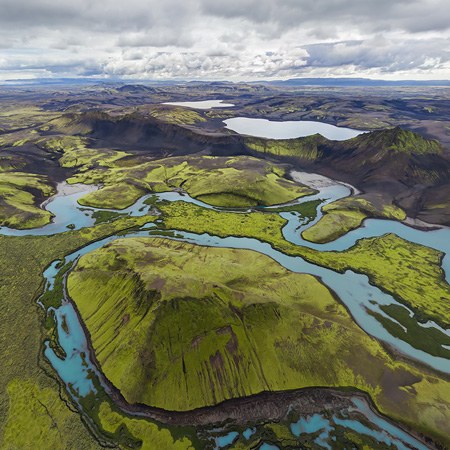 冰岛高地 朗吉湖和韦济湖