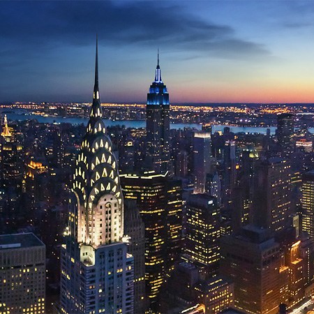 美国 纽约 曼哈顿的日落与黄昏景观
