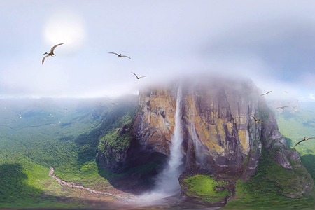 数百万年前形成的天使瀑布