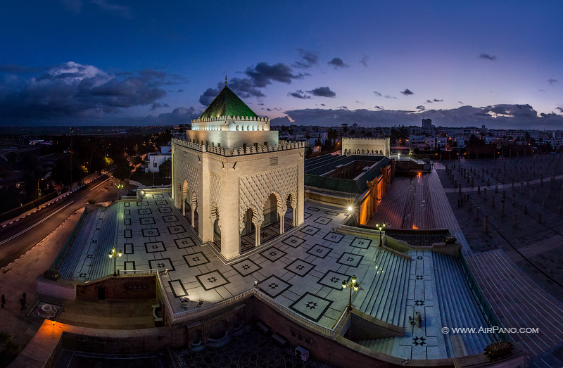 Mausoleum of Mohammed at night. Rabat, Morocco