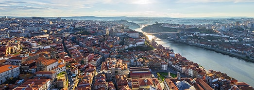 Porto, Portugal. 360° 6K aerial video